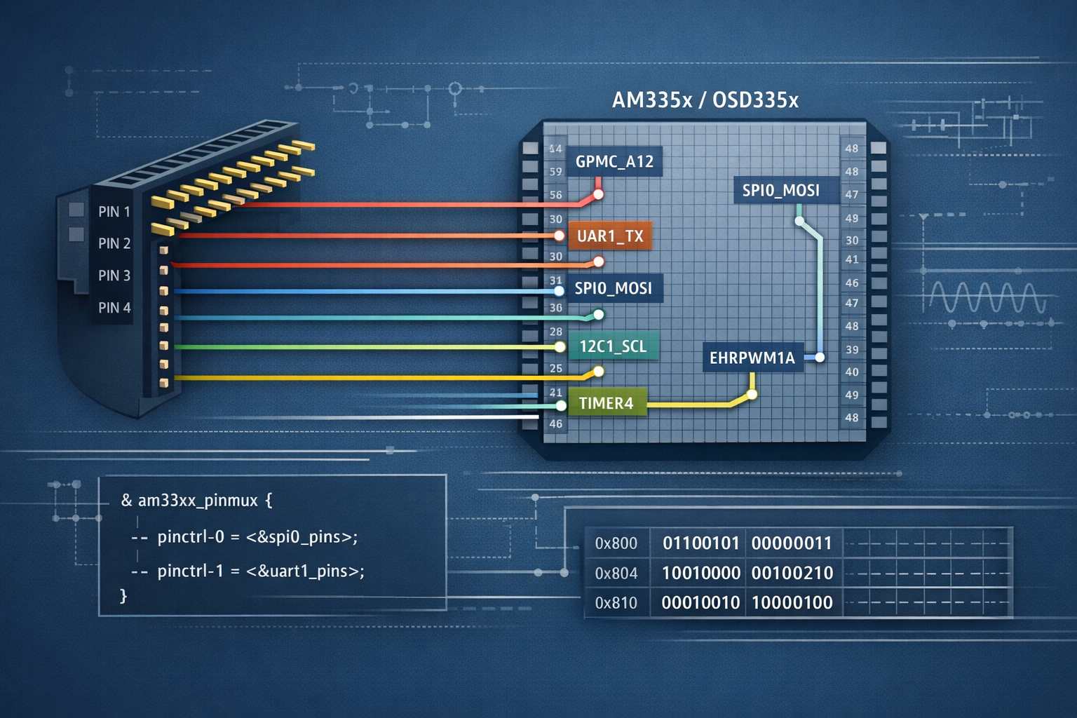 Pinmux for BeagleBone Black, AM335x and OSD335x