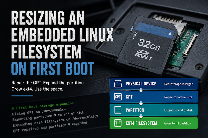 Resizing an Embedded Linux Filesystem on First Boot