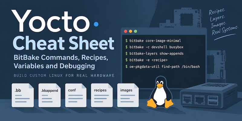 Yocto Cheat Sheet: BitBake Commands, Recipes, Variables and Debugging